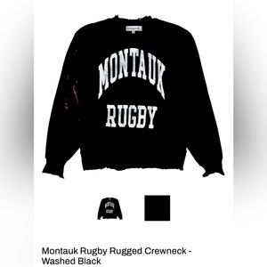 Firstport Montauk Rugby Rugged Crewneck - Washed Black - UNISEX MEDIUM